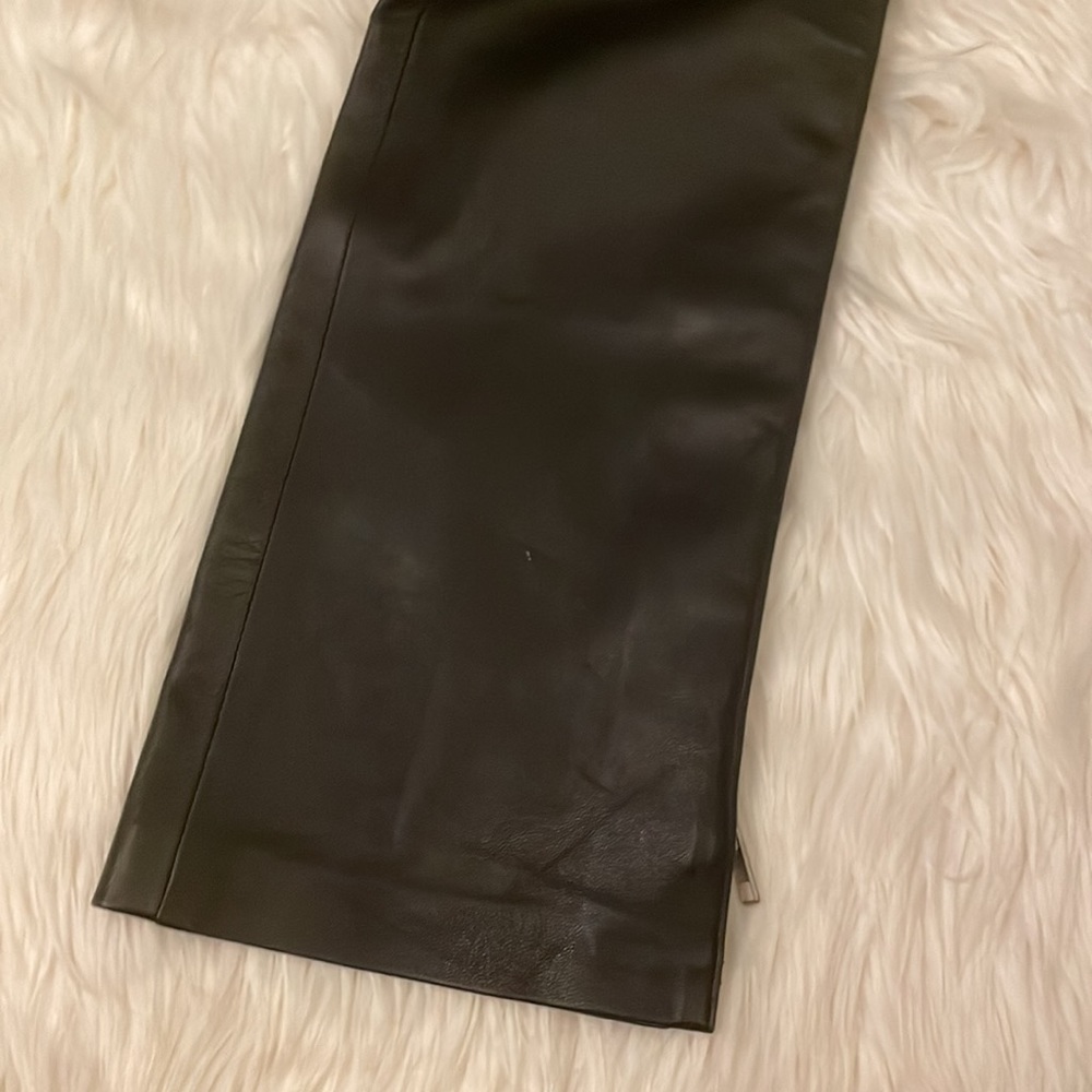 bebe Black Faux Leather Cropped Pants - Picture 6 of 7